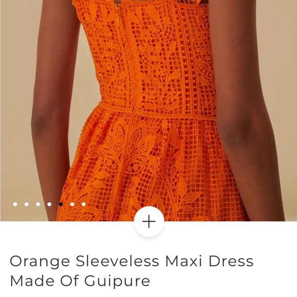 FARM Rio Vibrant Orange Sleeveless Maxi Dress Guipure - Picture 6 of 7